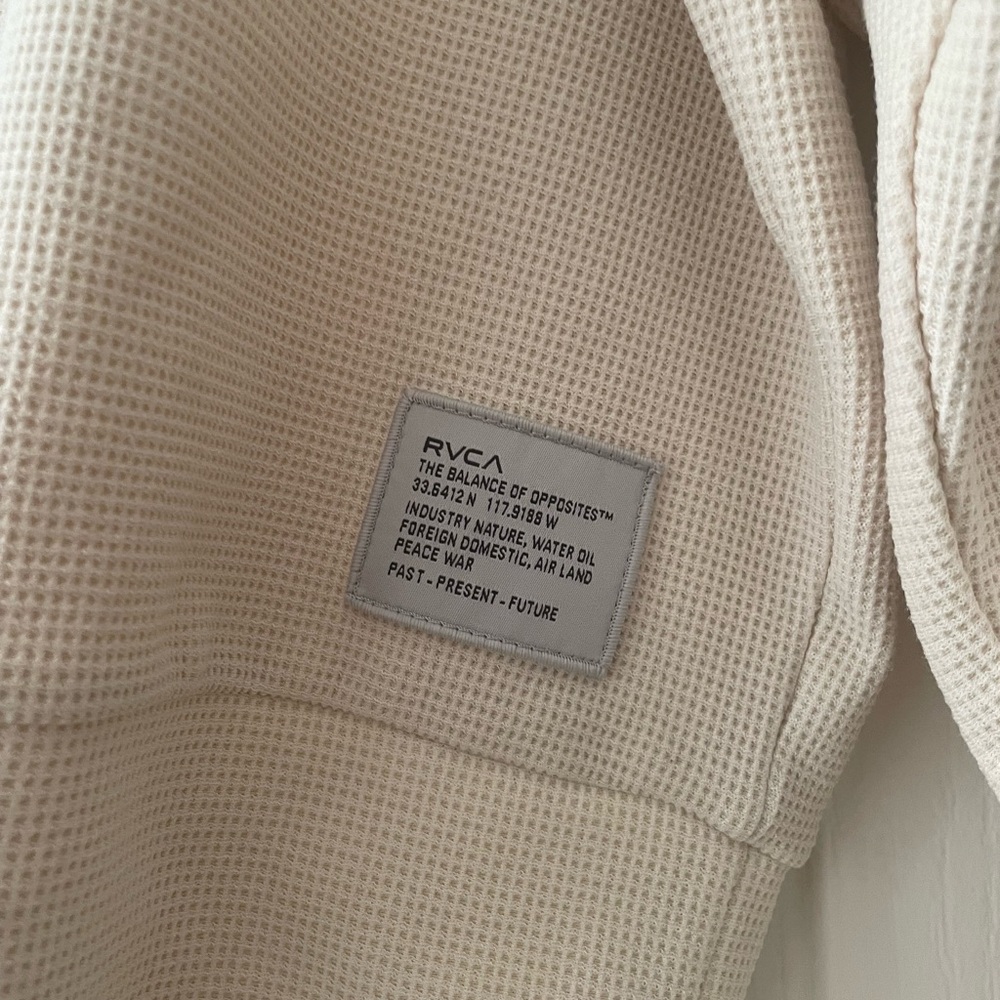 RVCA Off-White Waffle Knit Pullover